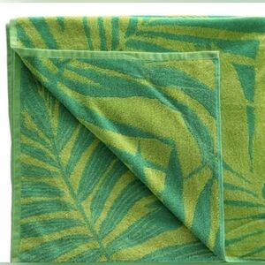 GIANT Beach Towel For Two BLANKET SZ 3.5 Lbs Green Foliage Cotton 72" X 84" NWT